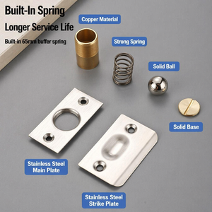 Loquet de porte magnétique dissimulé réglable en acier inoxydable avec tube en laiton pour portes en bois - Product Image 4