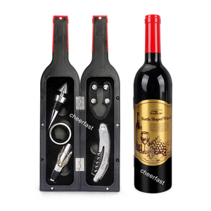 Accessori per strumenti da Bar di alta qualità <span class=keywords><strong>Kit</strong></span> cavatappi per vino acciaio inossidabile metallo 5 pezzi accessori per vino Set regalo a forma di bottiglia - Product Image 2
