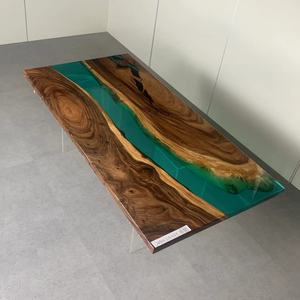 <span class=keywords><strong>Tavolo</strong></span> da pranzo in resina epossidica da <span class=keywords><strong>cucina</strong></span> in legno massello di noce di fascia alta dal Design speciale per la cena a casa - Product Image 2