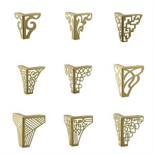 רגלי ספה מודרניות בציפוי כרום להחלפת תמיכת ספה רגלי מתכת רגלי ארון ריהוט רגלי פרח חלול זהוב - Product Image 5