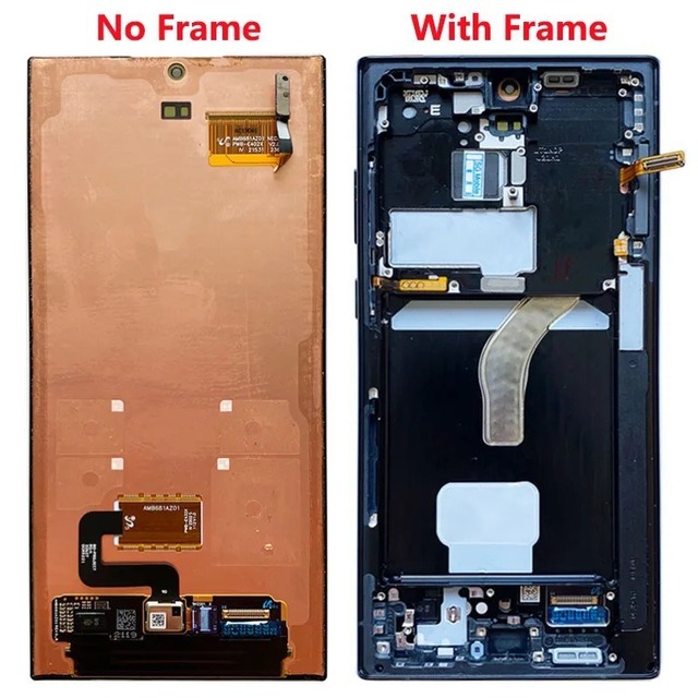 For Galaxy S22 Ultra 5G OLED Assembly with Frame Compatible for Samsung Mobile Phone LCDs 1-Year Warranty