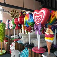 Sculpture créative géante personnalisée en fibre de verre Figurines de crème glacée en résine 3D Artisanat pour cadeaux Décoration de la maison