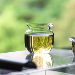 Guanlan Yuanman Fair Cup Round Glass <b>Tea</b> <b>Set</b> High Temperature Resistant Handle Less Kung Fu <b>Tea</b> Ware Afternoon <b>Tea</b> Use - Product Image 1