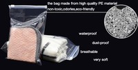 Sacs d'emballage pour vêtements en plastique transparent avec logo imprimé personnalisé, fermeture à glissière, sacs d'emballage pour t-shirts en PE transparent durable avec fermeture à glissière