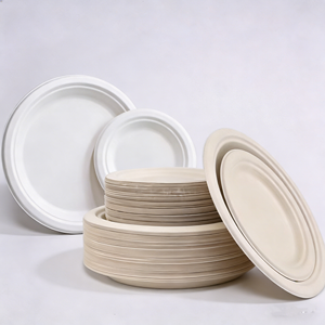 <span class=keywords><strong>Assiette</strong></span> <span class=keywords><strong>jetable</strong></span> en bagasse de canne à sucre, 5 compartiments, 10,25 pouces, étanche, vente en gros - Product Image 5
