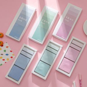 ชุดเครื่องเขียนเฮงซิน กระดาษโน้ตแบบมีกาวในกล่อง สีไล่ระดับ แผ่นบันทึกข้อความ อุปกรณ์การเรียน สติกเกอร์ติดฉลาก - Product Image 2