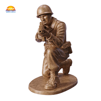 Haute qualité Bronze résine WWII soldat américain Figurine en gros Statue militaire personnalisée pour la décoration intérieure et les cadeaux