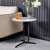 Table basse moderne de luxe en céramique durable, table carrée créative, petite table de salon, table basse à double étage pour villa