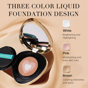 รองพื้นแบบคุชชั่น 3 in 1 รูปทรงเพชรสีเขียว แบรนด์ส่วนตัว ปกปิด ปรับสีผิวให้กระจ่างใส 3 สี พร้อมกล่องของขวัญ - Product Image 3