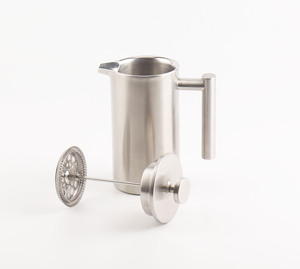 Cafetière à thé noire à double filtre Prensa Francesa Cafetière à presse française en acier inoxydable 350ml Espace de Noël chaud - Product Image 4