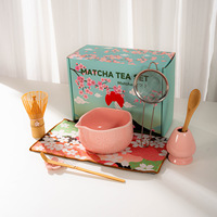 Astief Nouveauté Outils de cérémonie du thé faits à la main de qualité supérieure OEM Personnaliser le logo Bol à matcha à bec de fleur émaillé Ensemble cadeau matcha
