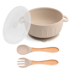 Plato de Silicona con Succión para Bebé, con Tapa, Libre de BPA, con Logotipo Grabado con Láser, Vajilla para Niños Pequeños, Juego de Vajilla para la Hora de Comer, Paquete de Regalo - Product Image 1