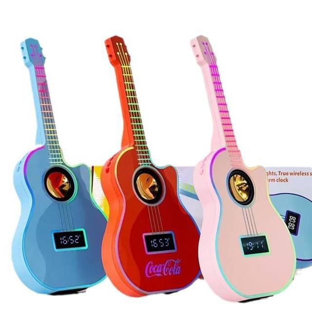 Speaker Music Stereo Sound Fast Charging Portable Audio Speaker Guitar Shape Mini Circle Wireless Bluetooth Speaker