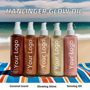 Hanlinger <span class=keywords><strong>Huile</strong></span> sèche scintillante biologique Private Label Lotion bronzante à base de plantes pour le corps avec bronze Glitter Shine Tanning Shimmer Oil - Product Image 2
