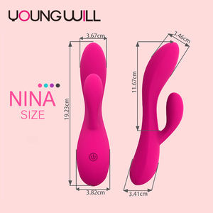 Body-Safe Silikon Voll wasserdichtes USB-wiederauf lad bares Dual-Vibrations massage gerät 10 Vibrations einstellungen Kaninchen <span class=keywords><strong>vibrator</strong></span> für Frauen - Product Image 6