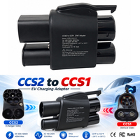 Adaptateur de charge rapide 1000V DC 400A max CCS2 vers CCS1, chargeur EV 2 en 1 et connecteur de charge AC Type 2 vers Type 1 pour véhicules électriques américains