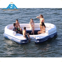 Raft gonflable géant pour 6 personnes, piscine tropicale, île flottante gonflable Tahiti Océan, en vente