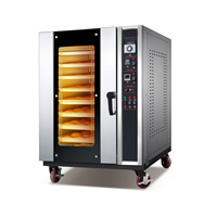 Nouvelle Machine de cuisson de biscuits industriels gaz 5/8/10 plateaux pain rotatif biscuits Toast pain français boulangerie four à vapeur 220V maïs fruits