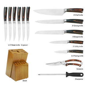 Ensemble <span class=keywords><strong>de</strong></span> couteaux <span class=keywords><strong>de</strong></span> cuisine ménagers <span class=keywords><strong>haut</strong></span> <span class=keywords><strong>de</strong></span> <span class=keywords><strong>gamme</strong></span> OEM/ODM <span class=keywords><strong>de</strong></span> 14 pièces avec bloc <span class=keywords><strong>de</strong></span> couteaux, aiguiseur et <span class=keywords><strong>ciseaux</strong></span> - Product Image 6