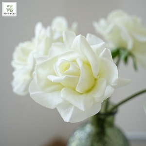 Venta de Fábrica, Rosas Blancas de Alta Calidad de 36 cm, Flores de Látex con Tacto Real, Flores Decorativas de Seda para Bodas, Ramos de Novia - Product Image 5