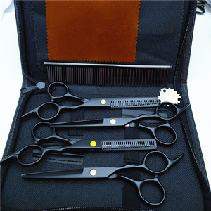 Tijeras Clásicas Negras para Peluquería Canina de 6 Pulgadas, Acero Inoxidable, Multifunción, Juego de Tijeras Rectas y Curvas para Cortar el Pelo de Perros - Product Image 4