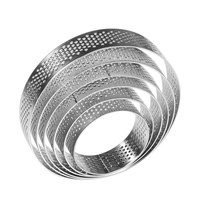 Anneaux de tarte perforés cuisson moule à pâtisserie en métal Dessert français petite tarte aux fruits croûte cercle tartelette acheteurs de nourriture commerciale