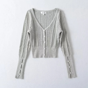 Runwaylover 3620韩式2024女士时尚镂空针织开衫 - Product Image 5