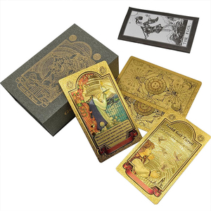 Venta al por mayor de cartas de <span class=keywords><strong>Tarot</strong></span> impermeables de PVC personalizadas, modelo de <span class=keywords><strong>universo</strong></span> sol dorado negro con Manual de usuario, naipes duraderos - Product Image 2