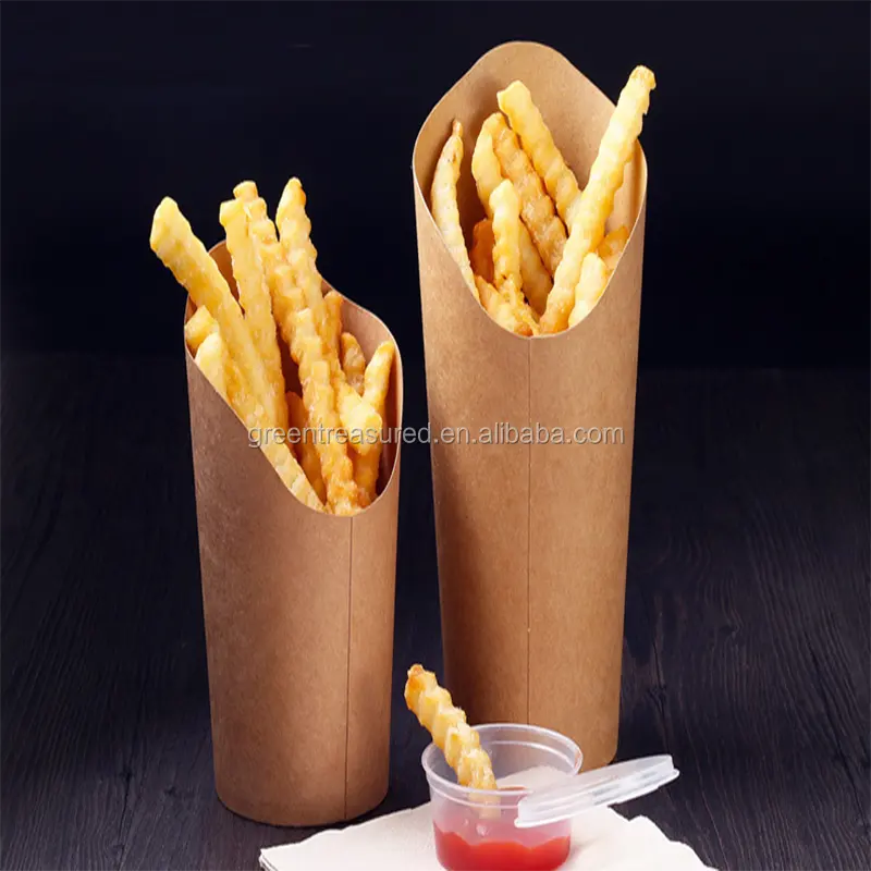 Suporte de batatas fritas biodegradáveis, copos descartáveis de papel, batatas fritas, copos de carcuterie de grau alimentício para todas as ocasiões