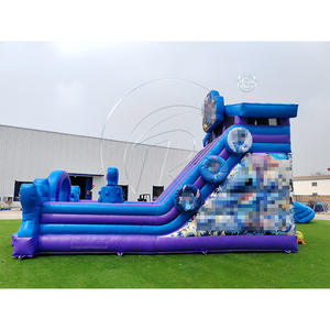 Castillo Inflable para Niños, Castillo Hinchable Comercial con Tobogán, Tobogán Inflable Morado con Doble Carril - Product Image 5