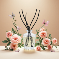 Flacon en verre vide pour diffuseur de parfum à roseaux, imprimé à plat, confortable, crème boisée, ambiance scellée, industriel