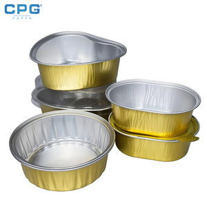 Conteneur alimentaire rectangulaire en aluminium doré de qualité supérieure 900 ml avec couvercle assorti, idéal pour la boulangerie et la vente au détail - Product Image 1