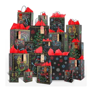 Giáng sinh cooki túi kẹo kraft giấy bao bì năm mới Túi Quà Tặng Túi giáng sinh cho bữa tiệc Natal trẻ em ủng hộ