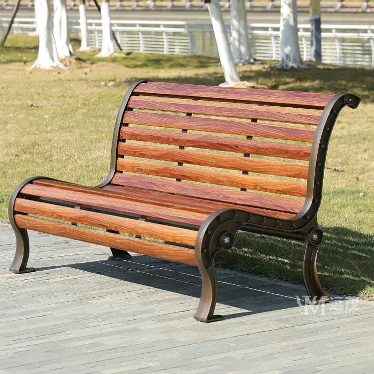 Custom Design Vintage Rustic Outdoor Classic Park Wpc Wood Street Chair Bench With Back