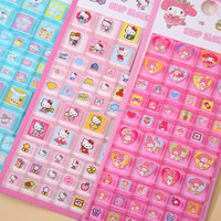 Autocollants en acrylique 3D gaufrés style japonais mignons et populaires pour la décoration de carnets d'enfants, papier pailleté auto-adhésif en gros