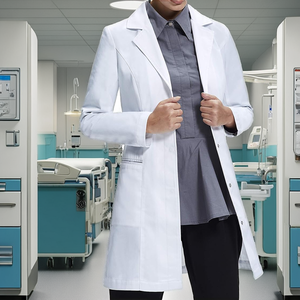 Tenues médicales professionnelles personnalisées à manches longues en tissu pour médecins, infirmières et dentistes - Product Image 2