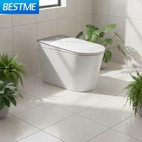 Nouvelle toilette électrique intelligente à style moderne, avec buses auto-nettoyantes réglables, installation facile, toilettes chauffées instantanément pour villa
