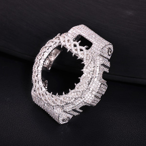 VVS Moissanite Iced Out Silver <strong>Watch</strong> Case Bezel Compatible with <strong>Casios</strong> <strong>G-Shocks</strong> DW6900 Luxury Diamond <strong>Watch</strong> Parts Wholesale - Product Image 4