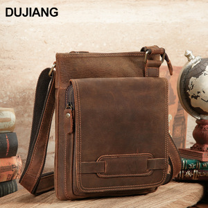 Sac bandoulière pour homme Dujiang en cuir véritable, grande capacité, résistant à l'usure, usage quotidien, printemps 2026 - Product Image 1