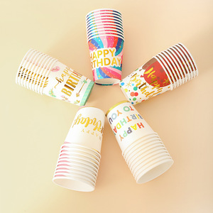 Vasos de Papel Personalizados para Cumpleaños, Vasos Desechables para Fiestas de Boda - Product Image 1