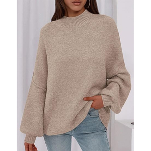 Maglioncino girocollo invernale a maniche lunghe lavorato a <span class=keywords><strong>maglia</strong></span> maglione da <span class=keywords><strong>donna</strong></span> in <span class=keywords><strong>cotone</strong></span> da <span class=keywords><strong>donna</strong></span> produttore di maglieria - Product Image 4