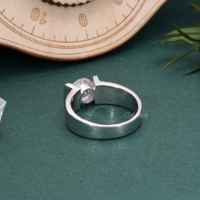 Bague de fiançailles unisexe avec diamant rond solitaire classique et artisanat de qualité supérieure certifiée GIA pour les fêtes d'hommes et de femmes