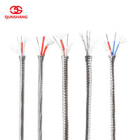 Kabel Sensor Suhu Tinggi 2/3/4/6 Inti PT100 Baja Tahan Karat Berlapis Kabel RTD Isolasi Serat Kaca/FEP Berlapis Timah