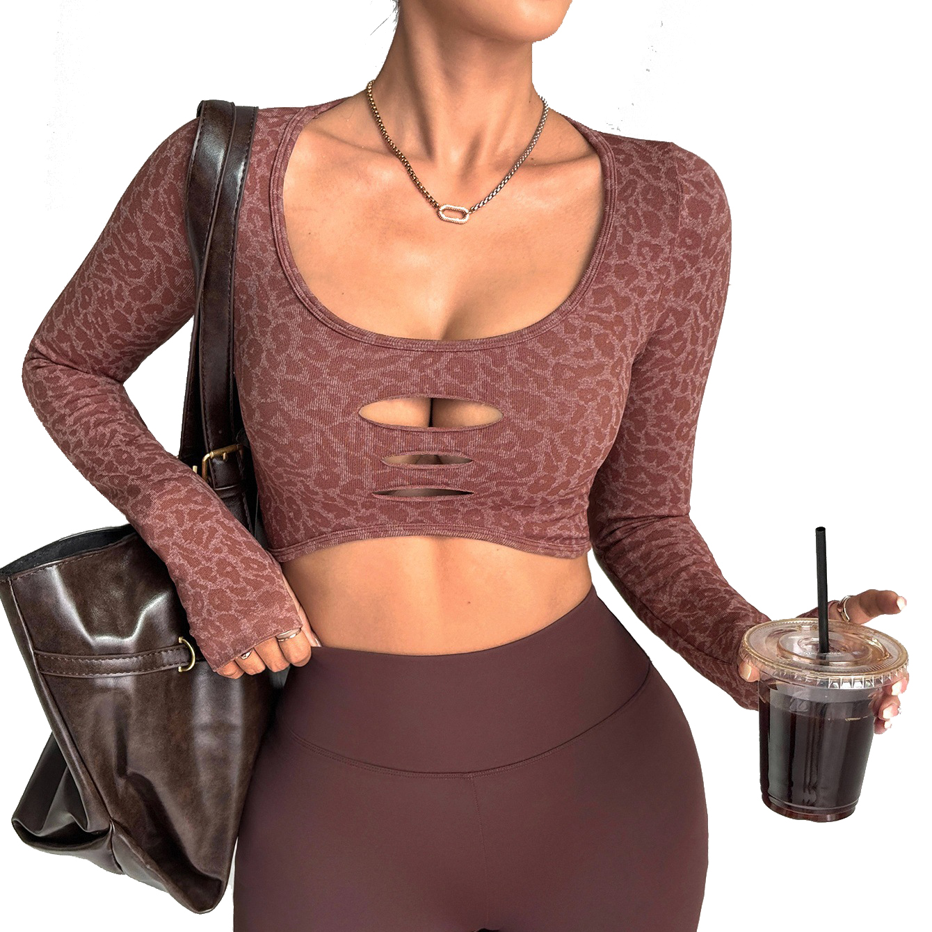 Cross-Border New Women's High Waist Slimming Long Sleeve Yoga Clothing Spandex/Nylon Four-Way Stretch Quick-Drying Eco-Friendly