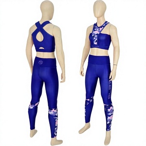 Conjunto Deportivo de 2 Piezas para Mujer, Top Deportivo Cruzado con Tirantes, Leggings Sólidos, Ropa de Yoga y Gimnasio, Cintura Alta Elástica, Estiramiento en Cuatro Direcciones - Product Image 1