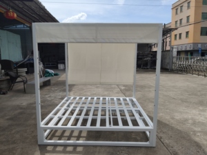 Chaises longues modernes à <span class=keywords><strong>double</strong></span> dossier avec cadre en aluminium pour l'extérieur, idéales pour les espaces <span class=keywords><strong>de</strong></span> loisirs, les piscines, la plage, les cours et les parcs. - Product Image 5