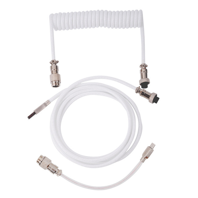 High Quality 3M Long Type C USB Cable RGB Customization 1.8M Mechanical Keyboard Spiral TPE Pure Copper Coiled Aviator for
