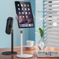 Support de bureau portable Nuofan P21 en alliage d'aluminium et silicone, réglable à 360°, antidérapant, pour tablettes/téléphones