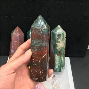 DIY grosir batu permata alami kristal titik Menara laut Jasper poin