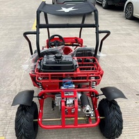 Kart tout-terrain avec freins à disque et phares LED, kart de course pour adultes, deux places pour enfants, buggy à essence 110cc